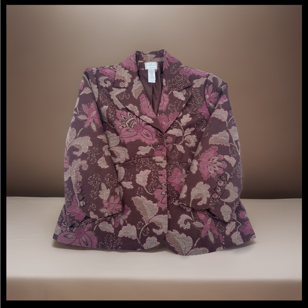 Emma James Liz Claiborne Women's Classic VTG  Brocade Tapestry Jacket Sz 16